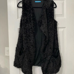 Ruby and‎ Jenna Black Faux Fur Vest